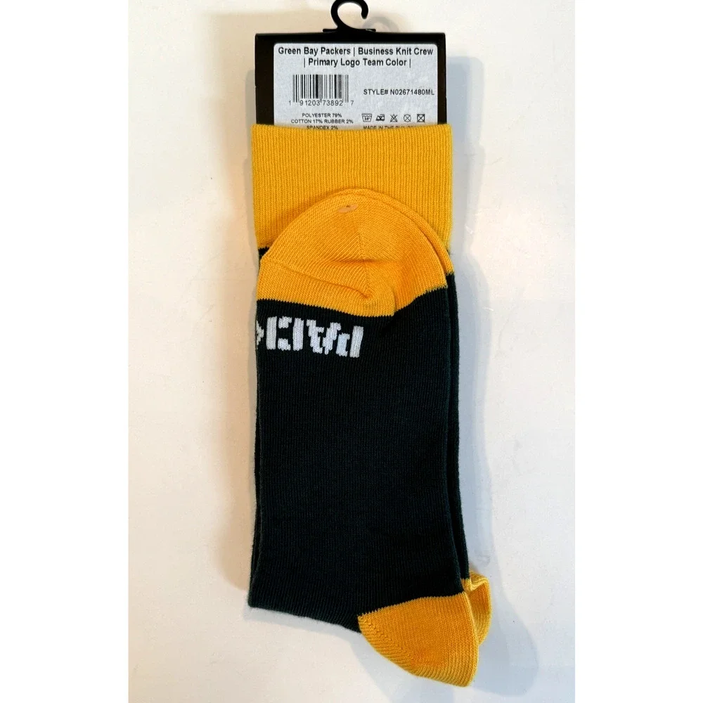 Strideline Green Bay Packers Unisex NFL Socks M/L Sizes M: 8-12 W: 9.5-13.5 NWT